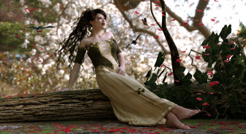 Картинка 3д+графика люди+ people девушка взгляд фон