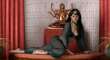 Картинка 3д+графика люди+ people интерьер фон взгляд девушка