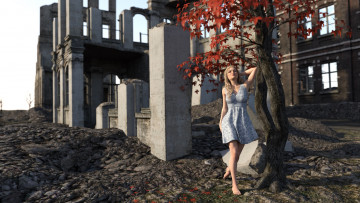 Картинка 3д+графика люди+ people девушка взгляд фон