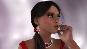 Картинка 3д+графика портрет+ portraits девушка фон взгляд