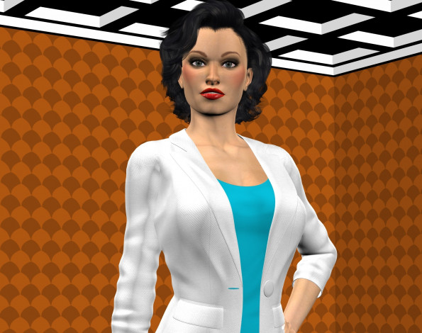 Обои картинки фото 3д графика, люди , people, взгляд, девушка, фон