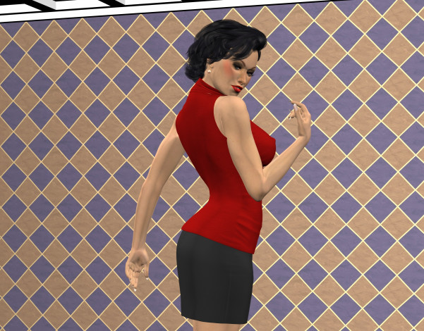 Обои картинки фото 3д графика, люди , people, взгляд, девушка, фон