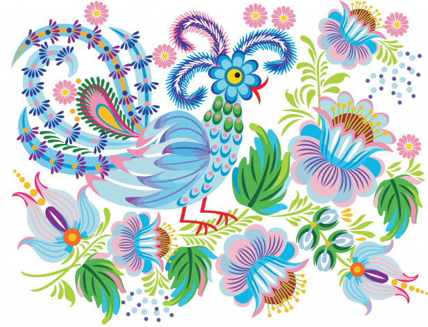 Обои картинки фото векторная графика, птицы , птицы, фон, цветы, птица