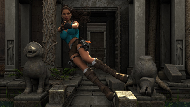 Обои картинки фото 3д графика, фантазия , fantasy, оружие, фон, взгляд, девушка