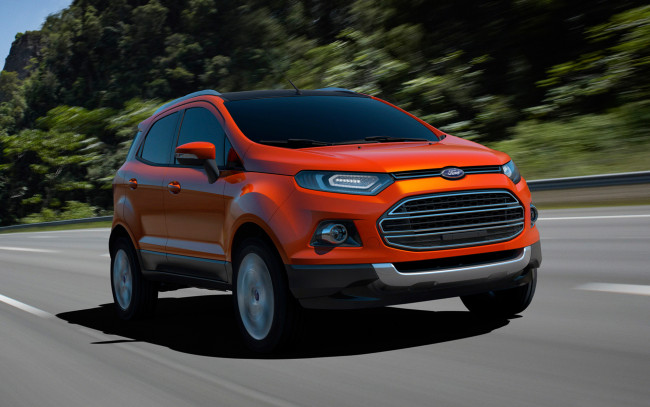 Обои картинки фото ford eco sport concept 2012, автомобили, ford, движение, оранжевый, 2012, concept, eco, sport