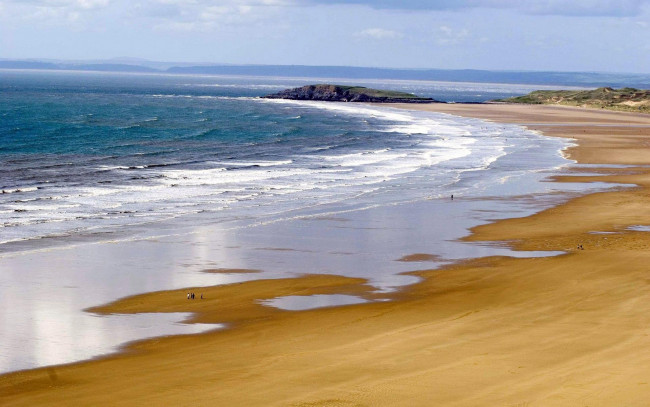 Обои картинки фото природа, побережье, берег, море, люди, прибой