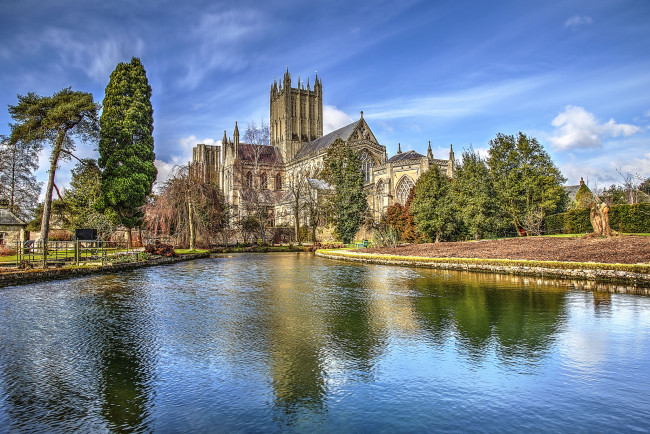 Обои картинки фото wells cathedral, города, - католические соборы,  костелы,  аббатства, собор
