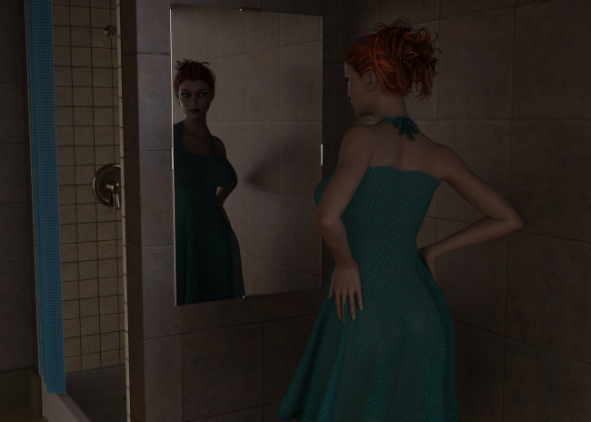 Обои картинки фото 3д графика, люди , people, девушка, взгляд, фон, отражение