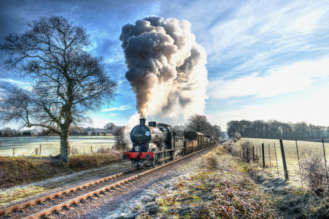 Обои картинки фото техника, паровозы, состав, локомотив