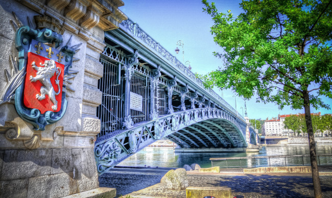 Обои картинки фото bridges in lyon, города, лион , франция, простор