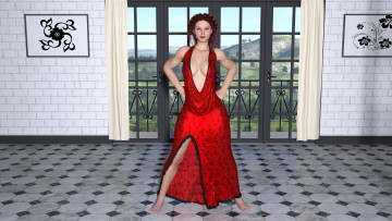 Картинка 3д+графика люди+ people девушка взгляд фон