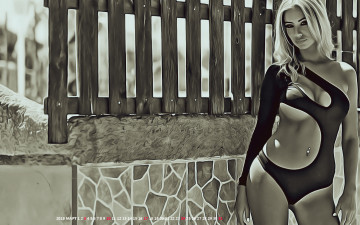 Картинка календари компьютерный+дизайн девушка забор