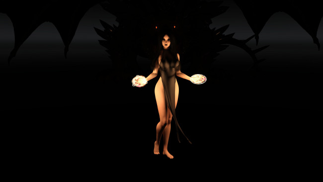 Обои картинки фото 3д графика, фантазия , fantasy, фон, взгляд, девушка