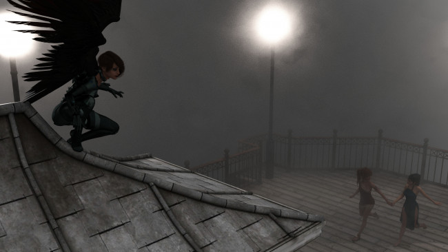 Обои картинки фото 3д графика, существа , creatures, фон, взгляд, девушка