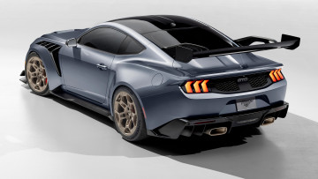 Картинка спорткар автомобили mustang спортивный серый красивый вид сзади