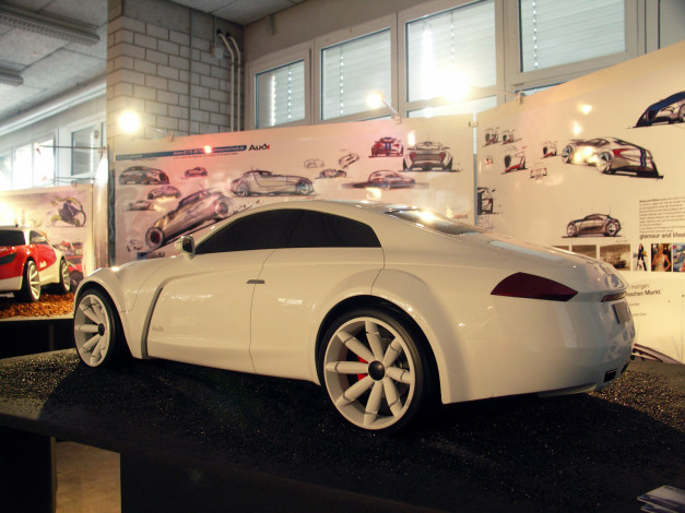 Обои картинки фото audi, fiftyseven, concept, автомобили, выставки, уличные, фото