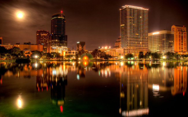 Обои картинки фото orlando, города, огни, ночного