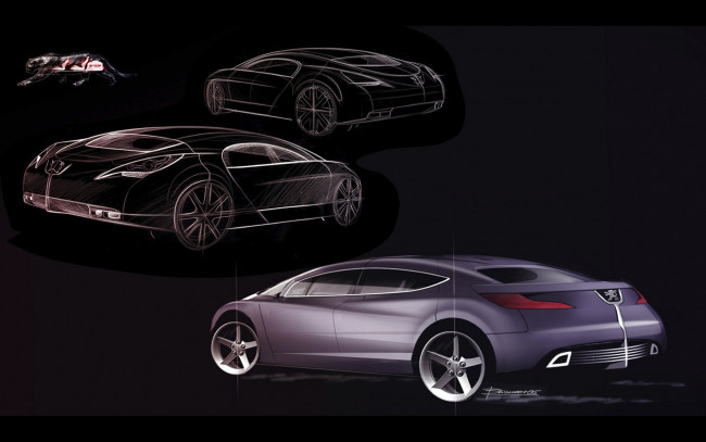 Обои картинки фото peugeot, 908, rc, автомобили, рисованные