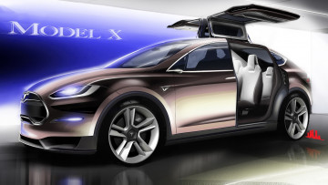 Картинка автомобили векторная графика model x