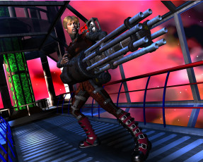 Картинка 3д графика fantasy фантазия мухчина оружие