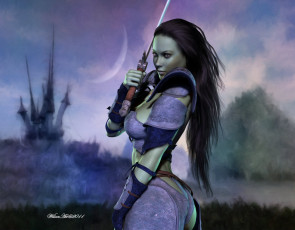 Картинка 3д графика amazon амазонки девушка