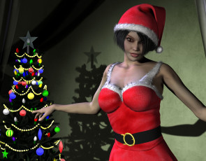 Картинка 3д графика holidays праздники девушка