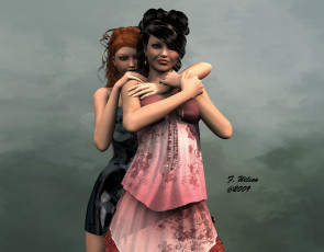 Картинка 3д графика people люди девушки