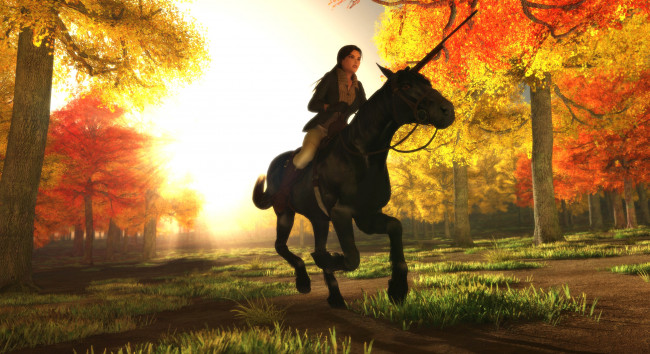 Обои картинки фото 3д, графика, people, люди, лошадь