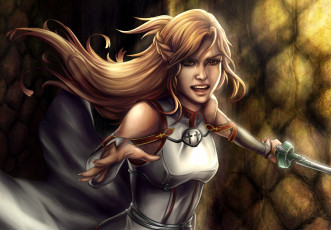 Картинка аниме sword+art+online девушка меч волосы