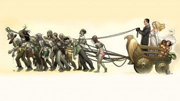 Картинка фэнтези нежить колесница вампиры упряжка мертвецы зомби