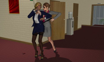 Картинка observers 3д+графика fantasy+ фантазия драка девушки