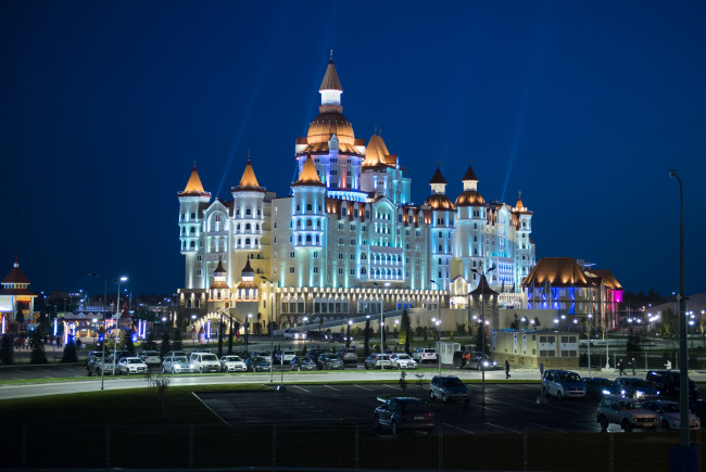 Обои картинки фото сочи, города, - здания,  дома, здание, подсветка