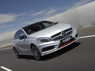 Картинка автомобили mercedes-benz серый w176 sport package au-spec amg a 250