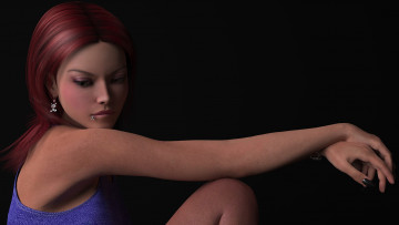 Картинка 3д+графика портрет+ portraits девушка взгляд фон