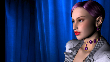 Картинка 3д+графика портрет+ portraits девушка взгляд фон
