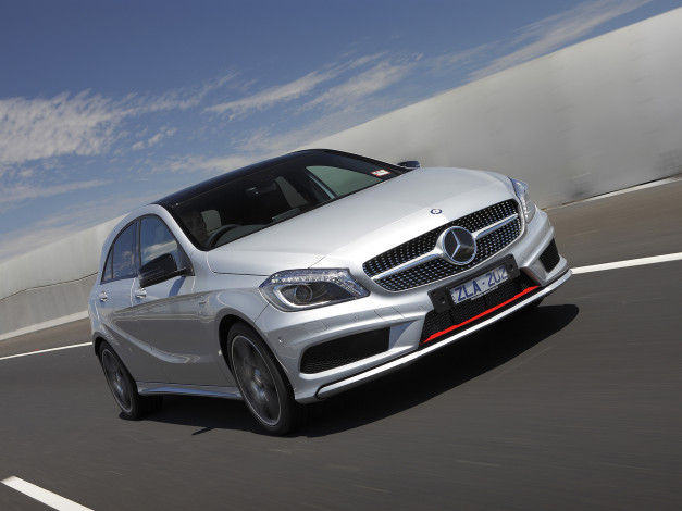 Обои картинки фото автомобили, mercedes-benz, серый, w176, sport, package, au-spec, amg, a, 250