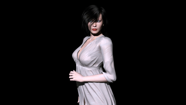 Обои картинки фото 3д графика, люди , people, фон, девушка, взгляд