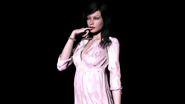 Обои картинки фото 3д графика, люди , people, фон, взгляд, девушка