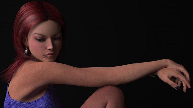 Обои картинки фото 3д графика, портрет , portraits, девушка, взгляд, фон