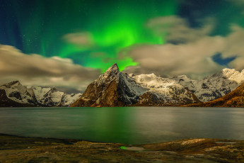 Картинка природа северное+сияние сполохи ночь