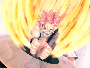 Картинка аниме fairy+tail ricardo9tomate шарф natsu dragneel сказка о хвосте феи гнев магия огонь fairy tail парень арт