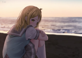 Картинка аниме love+live +school+idol+project девушка взгляд фон