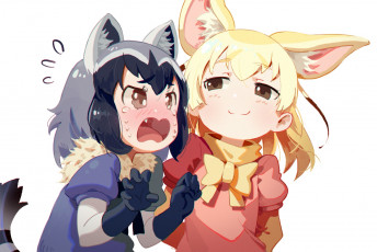 Картинка аниме kemono+friends фон взгляд девушки