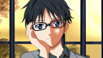 Картинка аниме shigatsu+wa+kimi+no+uso фон девушка взгляд