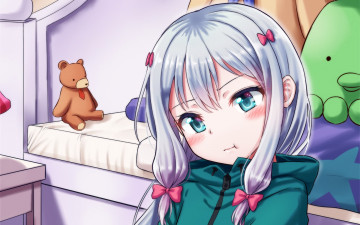 Картинка аниме eromanga-sensei девушка взгляд фон