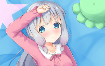 Картинка аниме eromanga-sensei фон взгляд девушка
