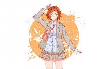 Картинка аниме shigatsu+wa+kimi+no+uso девушка фон взгляд