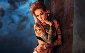Картинка bantik+boy девушки тату бельё красивая тело татуировка дреды