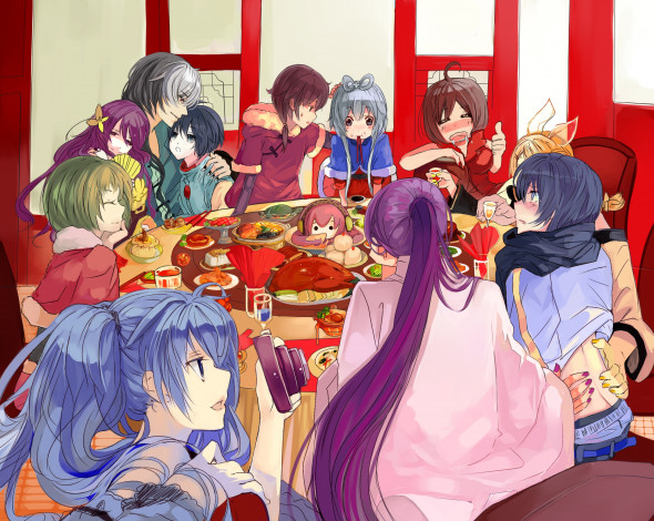 Обои картинки фото аниме, vocaloid, персонажи