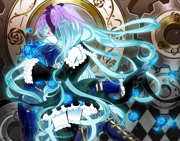 Обои картинки фото аниме, vocaloid, пара